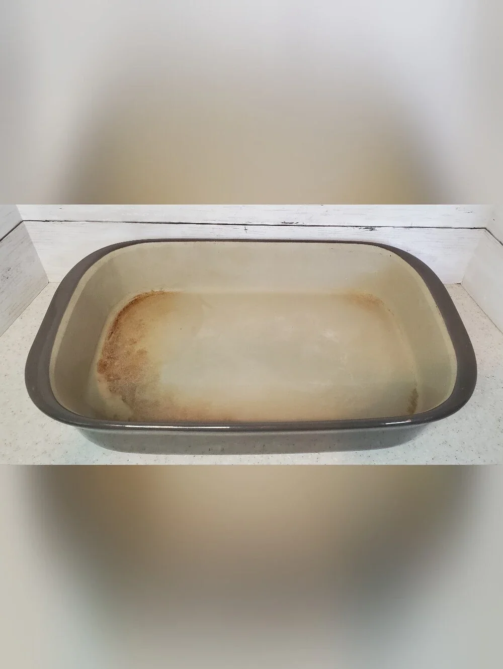 Pampered Chef Stoneware Rectangular Baker 9x13 Glazed Gray 3.5 Qt #1121